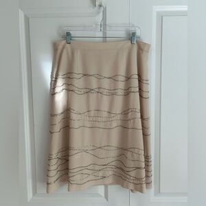 Daymor Couture cream skirt with metallic embroidery and beads size 14